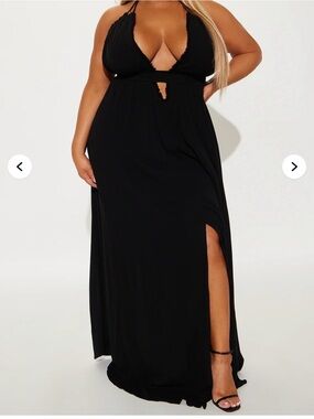 Black Halter Cutout Maxi Dress